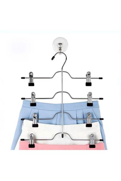 Home Cuier metalic ShopHome pentru fuste și pantaloni cu 4 cleme metalice 33 cm