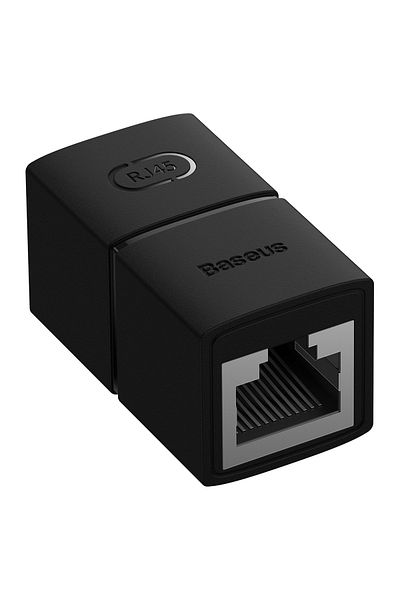 Baseus Złączka łącznik kabli sieciowych LAN Ethernet RJ-45 AirJoy czarna - ZESTAW 2szt