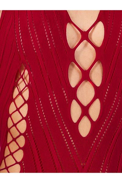 Styli V Detail Cut Out Bodycon Slip Dress