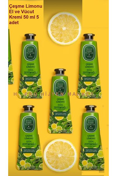 Eyüp Sabri Tuncer Eyüp Sabri̇ Tuncer Vegan and Gluten Free Fountain Lemon Hand and Body Creams 50 ml 5 Pcs