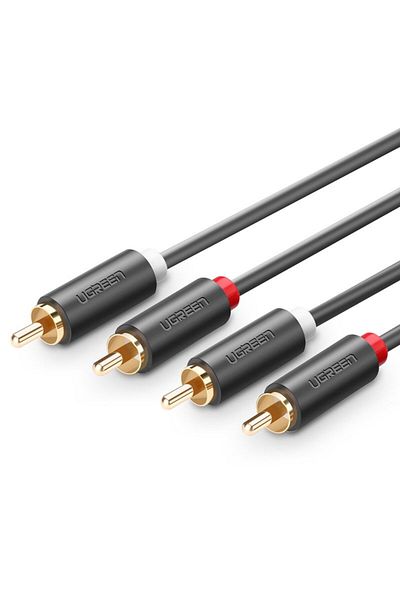 Ugreen Kabel przewód stereo audio video 2 RCA 2x Cinch 5m szary