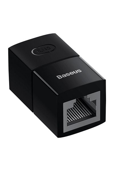Baseus Złączka łącznik kabli sieciowych Ethernet RJ45 czarna ZESTAW 10szt.
