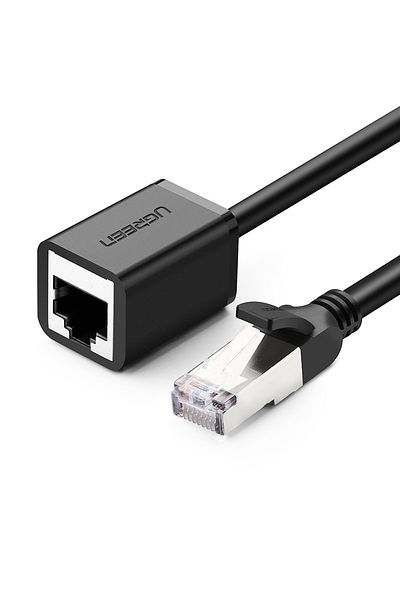 Ugreen Cablu prelungitor de rețea F/UTP Ethernet RJ45 Cat. 6, 1000Mb/s, 1m, negru