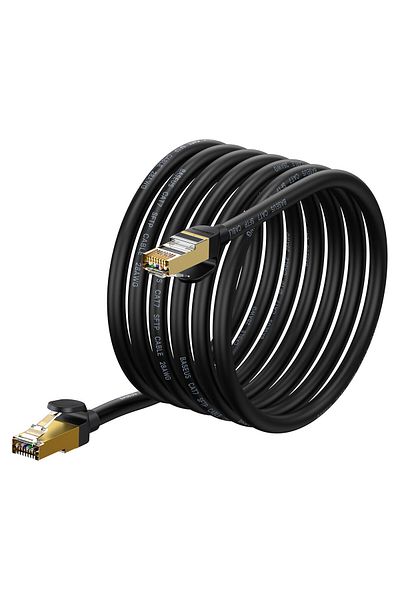 Baseus Szybki kabel sieciowy patchcord RJ45 10Gbps Cat 7 Speed Seven 5m czarny