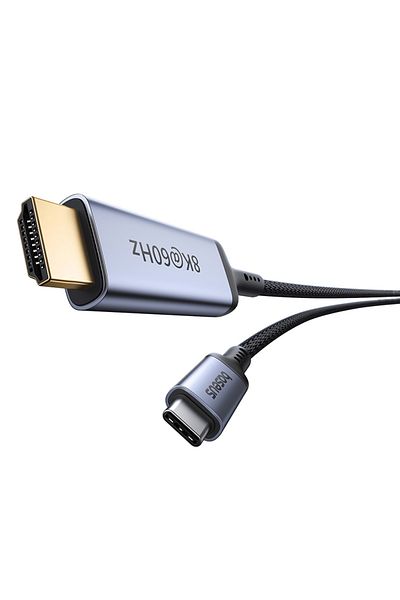 Baseus Kabel przewód USB-C - HDMI 8K 60Hz elastyczny wytrzymały 1.5m czarny