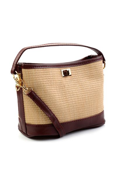 Bambi Beige Claret Red Women's Handbag C06569000128