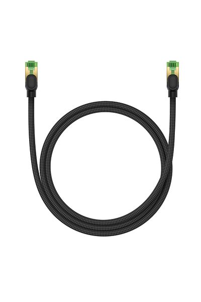 Baseus Szybki kabel sieciowy LAN RJ45 cat.8 40Gbps plecionka 1m czarny