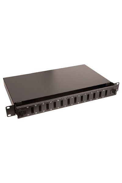 Inna marka Panou de patch-uri Lanview 19" 1U cu 12 porturi pentru fibră optică, pentru conectori SC duplex/LC quad, LVO231551