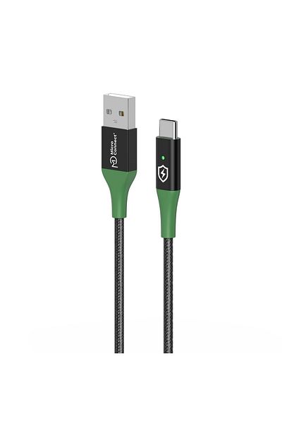 MicroConnect Cablu de încărcare inteligentă USB-A la USB-C 1m Negru-Verde, MC-SMART USB-A-C-01
