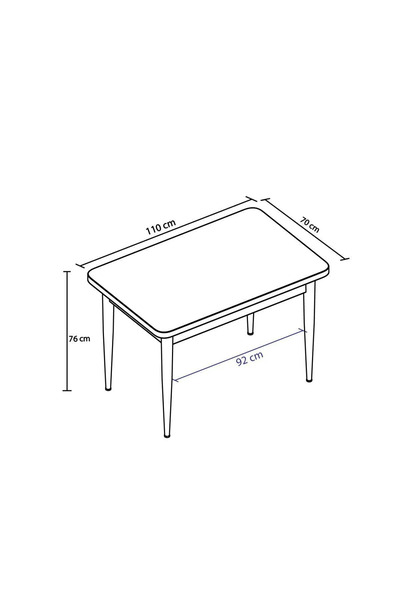 Genel Markalar Vera 70x110 Mdf Barok Masa Ahşap Ayaklı Sabit Üst Kalite Mutfak Masası, Salon Masası,Yemek Masası