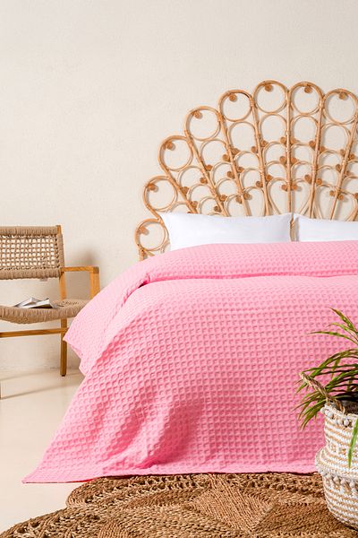 Koza Home Viva 100% Cotton Pink Pique 200X220 2605