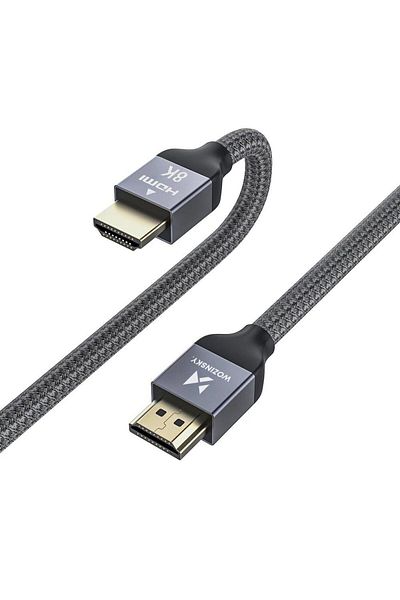 WOZINSKY Cablu HDMI 2.1 8K 60 Hz 48 Gbps 4K 120 Hz 2K 144 Hz 3 m Argintiu