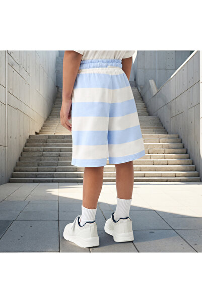 Juniors Striped Shorts with Drawstring Closure and Pockets