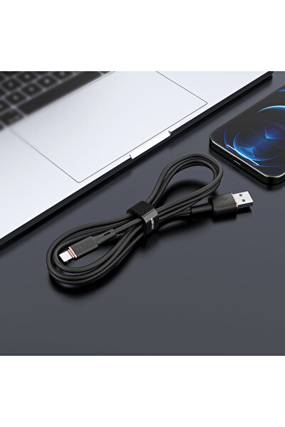 Acefast Cablu de date iPhone MFI USB - Lightning 2.4A 1.2m negru