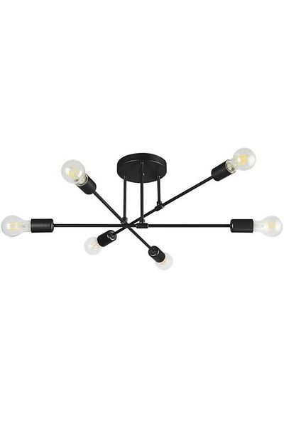 MasterLED Eliot Chandelier 0035-LVT, 6xE27, black, IP20,