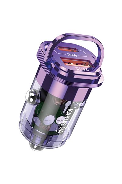 REDz Accessories Adaptor auto KSC-1191, tip C și USB, încărcare rapidă 36W, violet