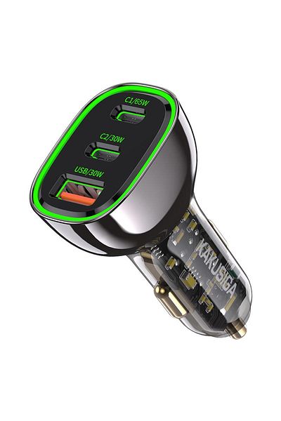 REDz Accessories Adaptor auto KSC-1056, 2 x Tip-C și USB, încărcare rapidă 125W, negru