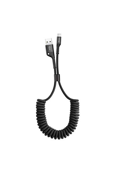 Baseus Kabel przewód do Iphone sprężynowy USB - Lightning Fish Eye 1m czarny