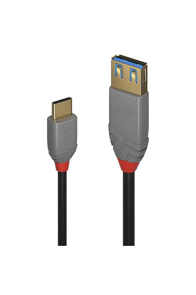 Inna marka Cablu adaptor Lindy 0.15m USB 3.2 Tip C la A, 10Gbps, Anthra Line, 36895