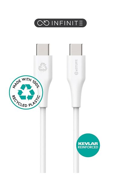 Inna marka Cablu eSTUFF INFINITE USB-C 1m Alb, Reciclat, USB 2.0, 480 Mbps ~ 5V/2.4A, ES604170