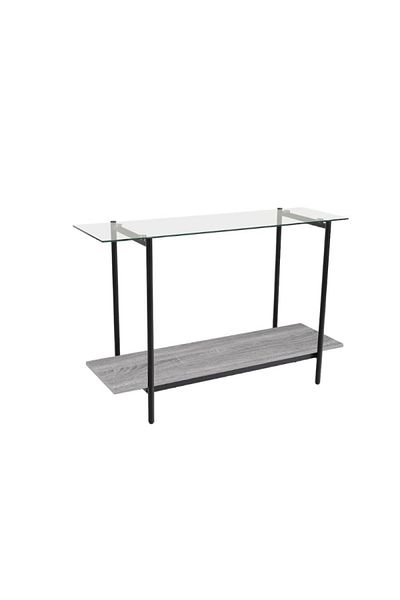 DEC4 Wooden console with gray glass