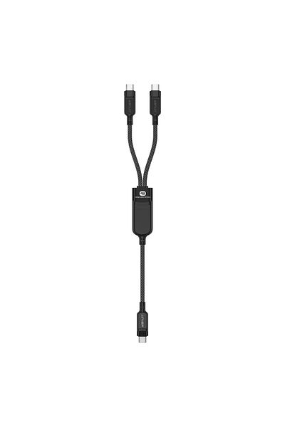 Acefast Cablu USB-C dual 2 în 1 - 2x USB-C 100W 480Mb/s - Negru