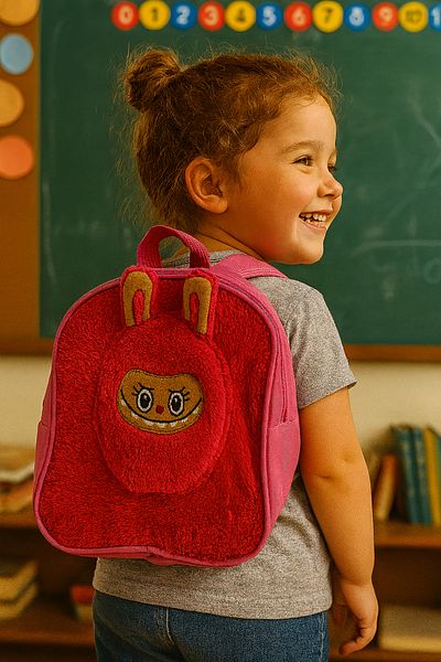 SNSTİCARET Labubu Plush Doll Backpack, School/Nursery Companion Labubu Backpack