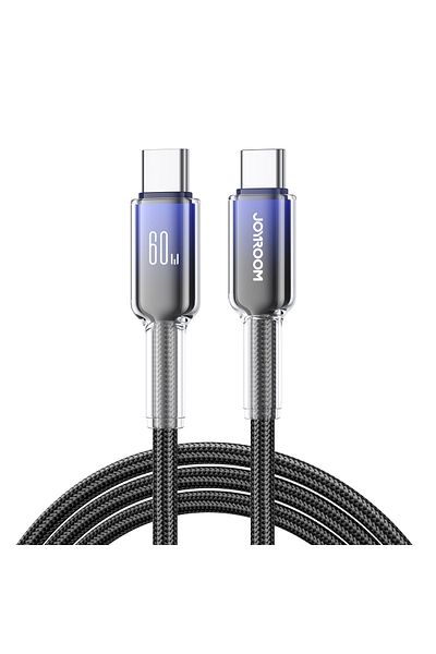Joyroom Cablu USB-C Crystal-Clear Series 60W - USB-C 1,2 m - Negru
