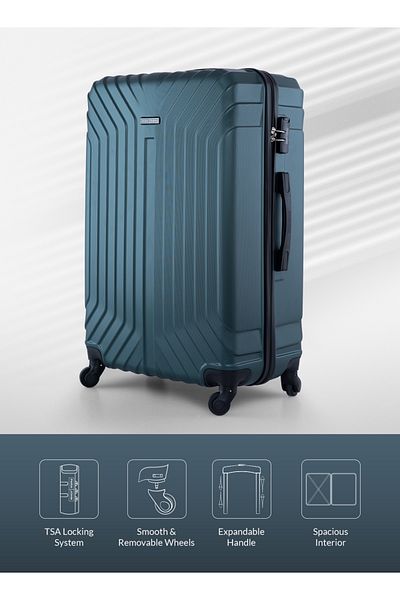 PARAJOHN Vector 2-piece Luggage Set Abs Hard Shell Check-in Trolley Bag With 360° Spinner Wheels & Lock
