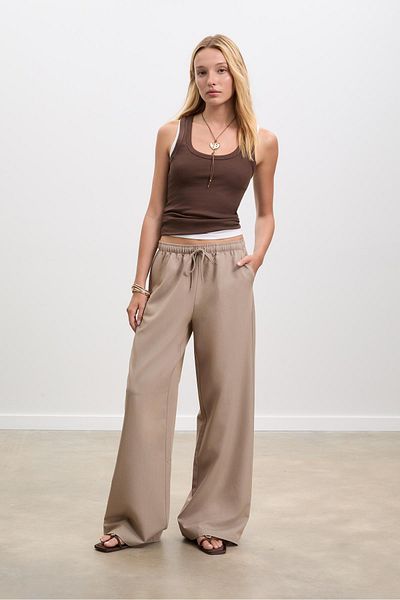 Stradivarius Long flowing smart trousers