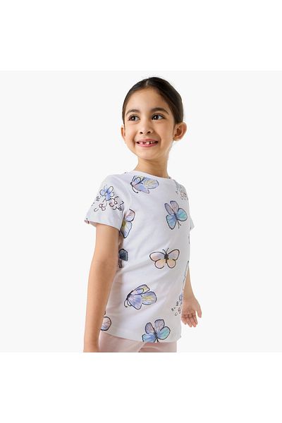 Juniors Butterfly Print T-shirt and Pyjama Set