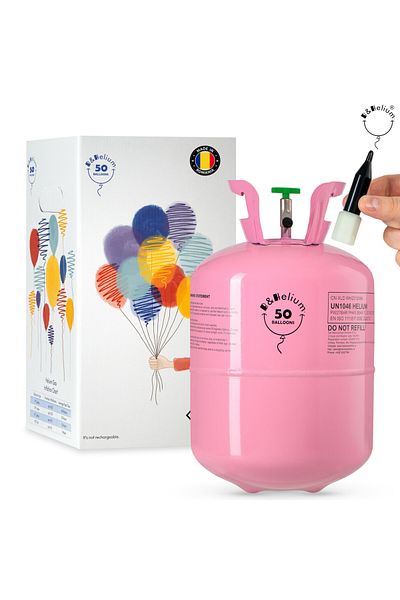 B&B'shop Butelie cu heliu de unica folosinta pentru 50 baloane B&Helium
