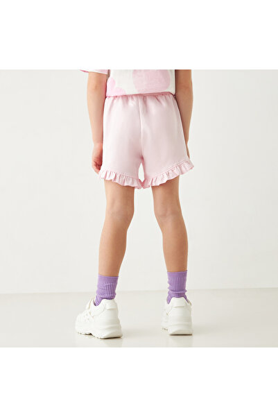 Juniors Solid Shorts with Ruffle Detail and Elasticated Waistband