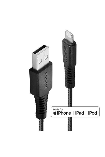 Inna marka Cablu Lindy 2M USB Tip A la Lightning ranforsat, 31292