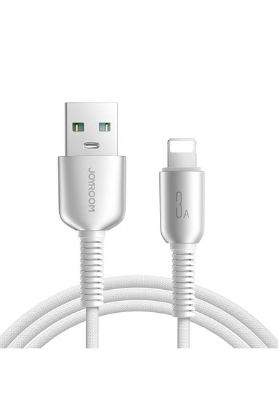 Joyroom Cablu USB-A la iPhone Lightning de la seria Cutting-Edge 3A, 1,2 m - Gri