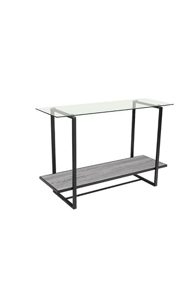 DEC4 Wooden console with gray glass