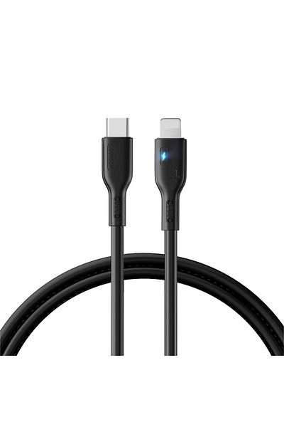 Joyroom Cablu iPhone cu indicator LED USB-C - Lightning 20W 2m Negru