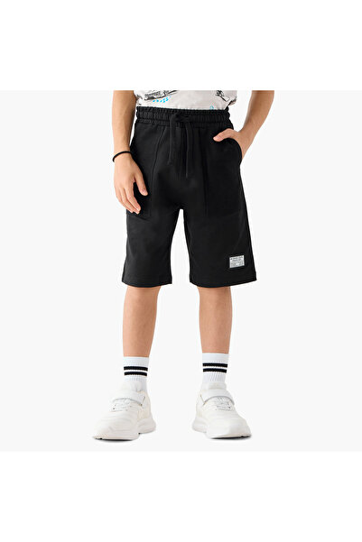 Juniors Applique Detail Shorts with Drawstring Closure and Pockets