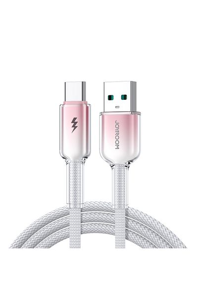 Joyroom Kabel przewód Crystal-Clear Series 3A USB-A - USB-C 1.2m - biały