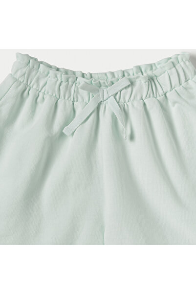 Juniors Solid Shorts with Ruffle Hem and Elasticated Waistband