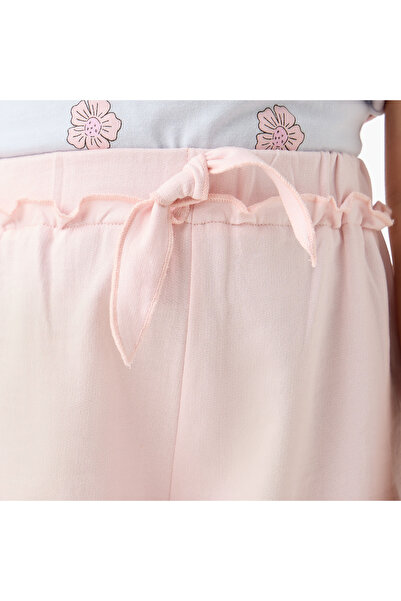 Juniors Solid Shorts with Elasticated Waistband and Frill Detail