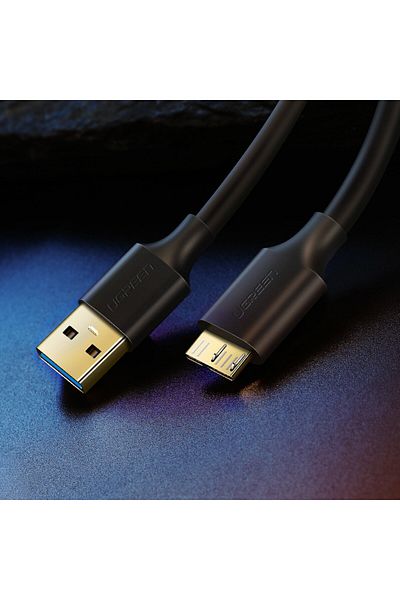 Ugreen Kabel przewód do dysku USB-A 3.0 - Micro USB-B SuperSpeed 5Gb/s 1m czarny