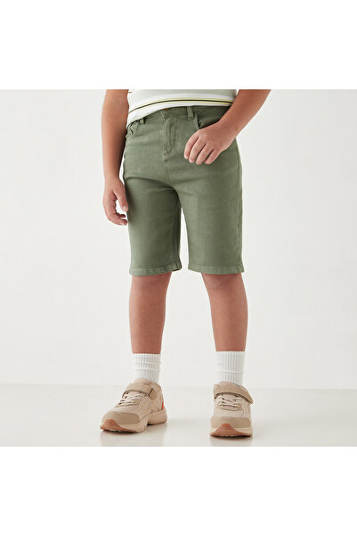 Juniors Boys' Denim Shorts with Button Closure