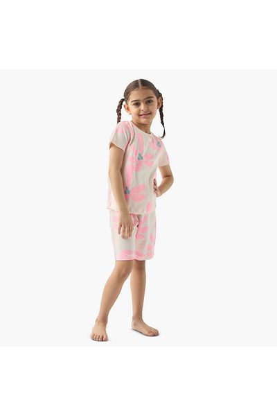 Juniors All-Over Floral Print T-shirt and Shorts Set