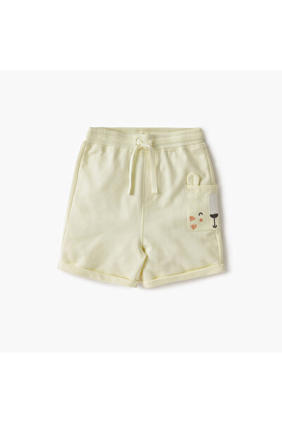 Juniors Animal Face Applique Shorts with Drawstring Closure - Set of 2