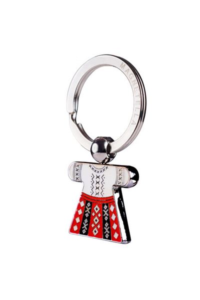 Magnetella Breloc fata, costum traditional Romania, placare argintie