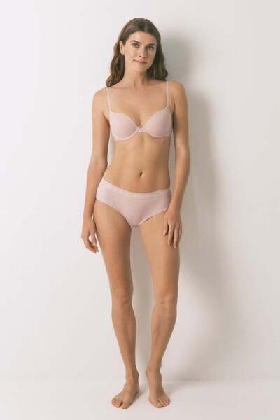 Women'secret Pink cotton Brazilian wide panty