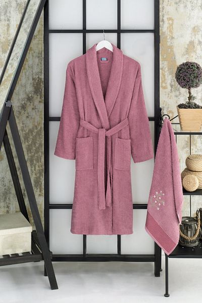 Formeya Handtuch-Bademantel-Set 2-teilig (Bademantel + Gesichtstuch)