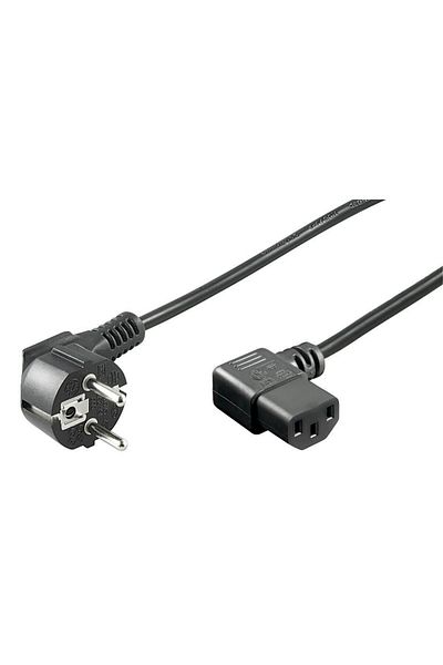MicroConnect Kabel zasilający CEE 7/7 - C13 1m, Kątowy Schuko/Kątowy C13, Czarny