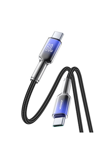 Joyroom Kabel przewód Crystal-Clear Series 60W USB-C - USB-C 1.2m - czarny